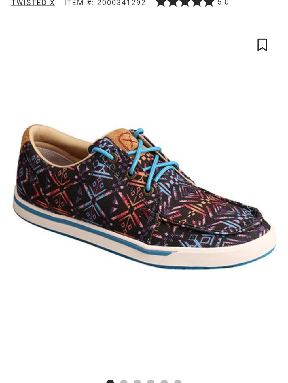Twisted X Womens Kicks Shoes Loafers Sneakers Womens 7 Black Aztec Southwestern